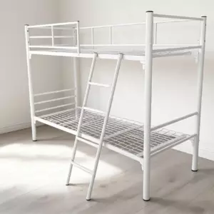 Кровать металлическая двухъярусная КС-2 80x190 белая